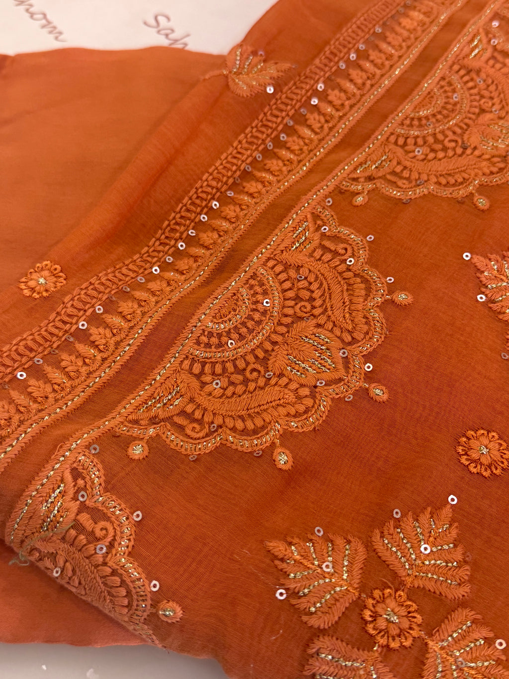 Pure Mul Chanderi Self Embroidered Kurta Dupatta Set