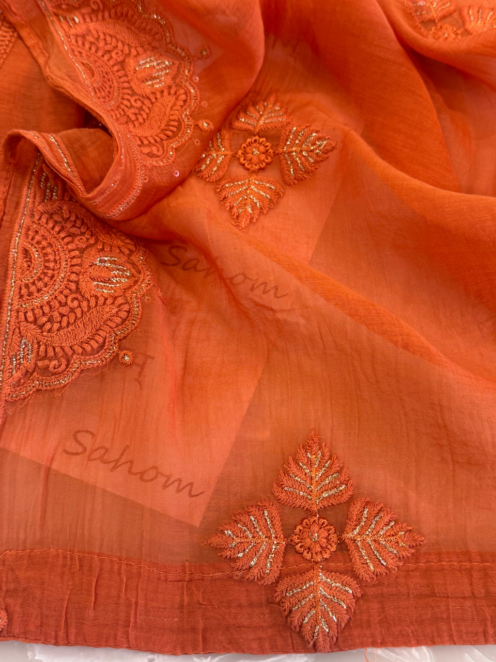 Pure Mul Chanderi Self Embroidered Kurta Dupatta Set