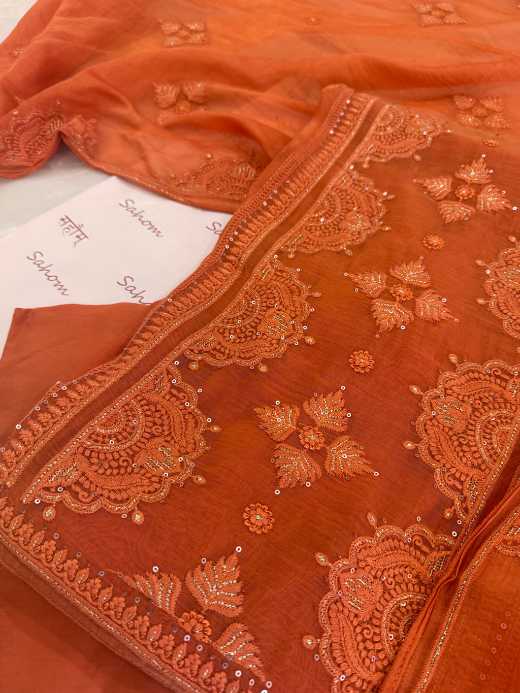 Pure Mul Chanderi Self Embroidered Kurta Dupatta Set