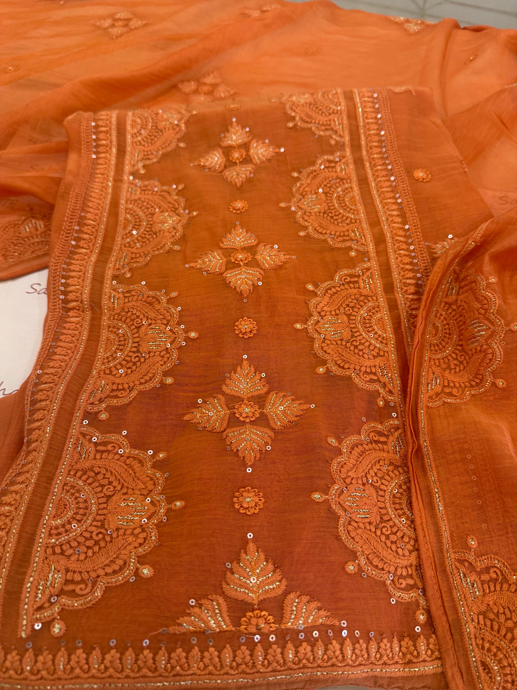 Pure Mul Chanderi Self Embroidered Kurta Dupatta Set