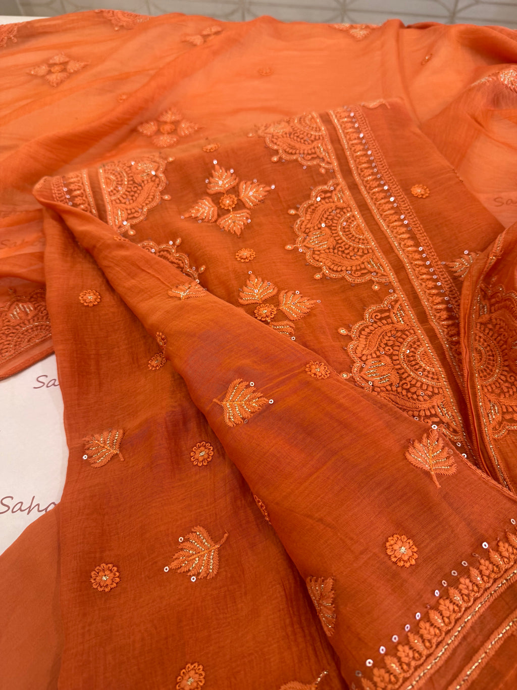 Pure Mul Chanderi Self Embroidered Kurta Dupatta Set