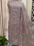 Pure Mul Chanderi Self Embroidered Kurta Dupatta Set