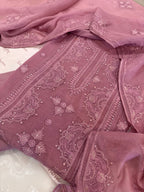 Pure Mul Chanderi Self Embroidered Kurta Dupatta Set