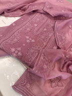 Pure Mul Chanderi Self Embroidered Kurta Dupatta Set