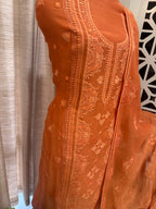 Pure Mul Chanderi Self Embroidered Kurta Dupatta Set