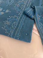 Pure Mul Chanderi Self Embroidered Kurta Dupatta Set