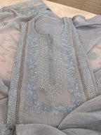 Pure Mul Chanderi Embroidered Kurta Set with Mul Chanderi Dupatta