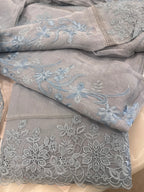Pure Mul Chanderi Embroidered Kurta Set with Mul Chanderi Dupatta