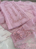 Pure Mul Chanderi Embroidered Kurta Set with Mul Chanderi Dupatta