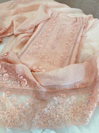 Pure Mul Chanderi Embroidered Kurta Set with Mul Chanderi Dupatta
