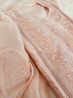 Pure Mul Chanderi Embroidered Kurta Set with Mul Chanderi Dupatta