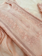 Pure Mul Chanderi Embroidered Kurta Set with Mul Chanderi Dupatta
