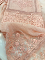 Pure Mul Chanderi Embroidered Kurta Set with Mul Chanderi Dupatta