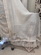 Pure Mul Chanderi Embroidered Kurta Set with Mul Chanderi Dupatta