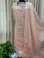 Pure Mul Chanderi Embroidered Kurta Set with Mul Chanderi Dupatta