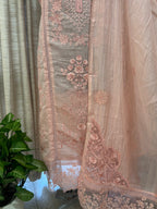 Pure Mul Chanderi Embroidered Kurta Set with Mul Chanderi Dupatta