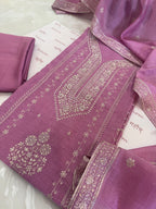 Pure Mul Chanderi Aari & Tilla Work Kurta Dupatta Set