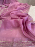 Pure Mul Chanderi Aari & Tilla Work Kurta Dupatta Set