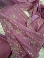 Pure Mul Chanderi Aari & Tilla Work Kurta Dupatta Set