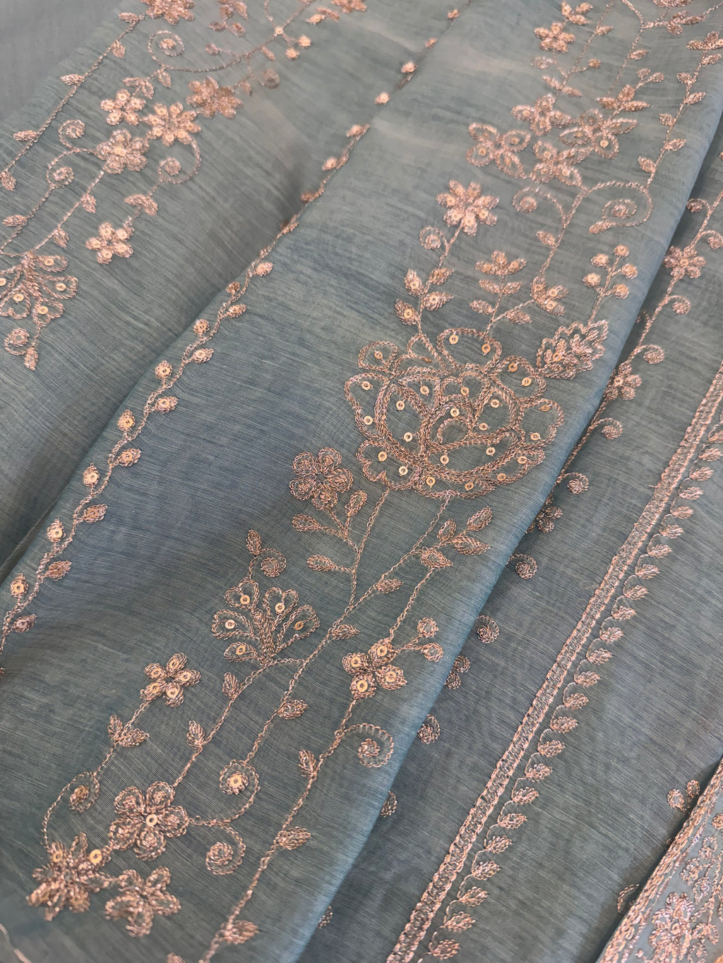 Pure Mul Chanderi Aari & Tilla Work Kurta Dupatta Set