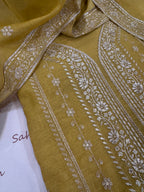 Pure Mul Chanderi Aari & Tilla Work Kurta Dupatta Set