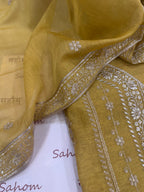 Pure Mul Chanderi Aari & Tilla Work Kurta Dupatta Set