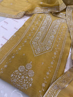 Pure Mul Chanderi Aari & Tilla Work Kurta Dupatta Set