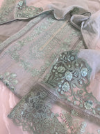Pure Mul Chanderi Embroidered Kurta Set with Mul Chanderi Dupatta
