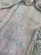 Pure Mul Chanderi Embroidered Kurta Set with Mul Chanderi Dupatta