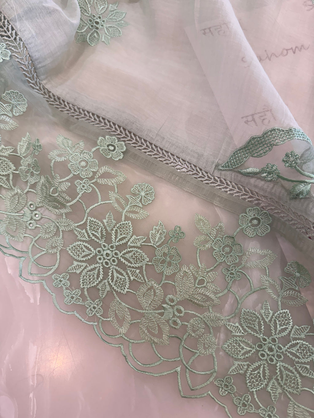 Pure Mul Chanderi Embroidered Kurta Set with Mul Chanderi Dupatta