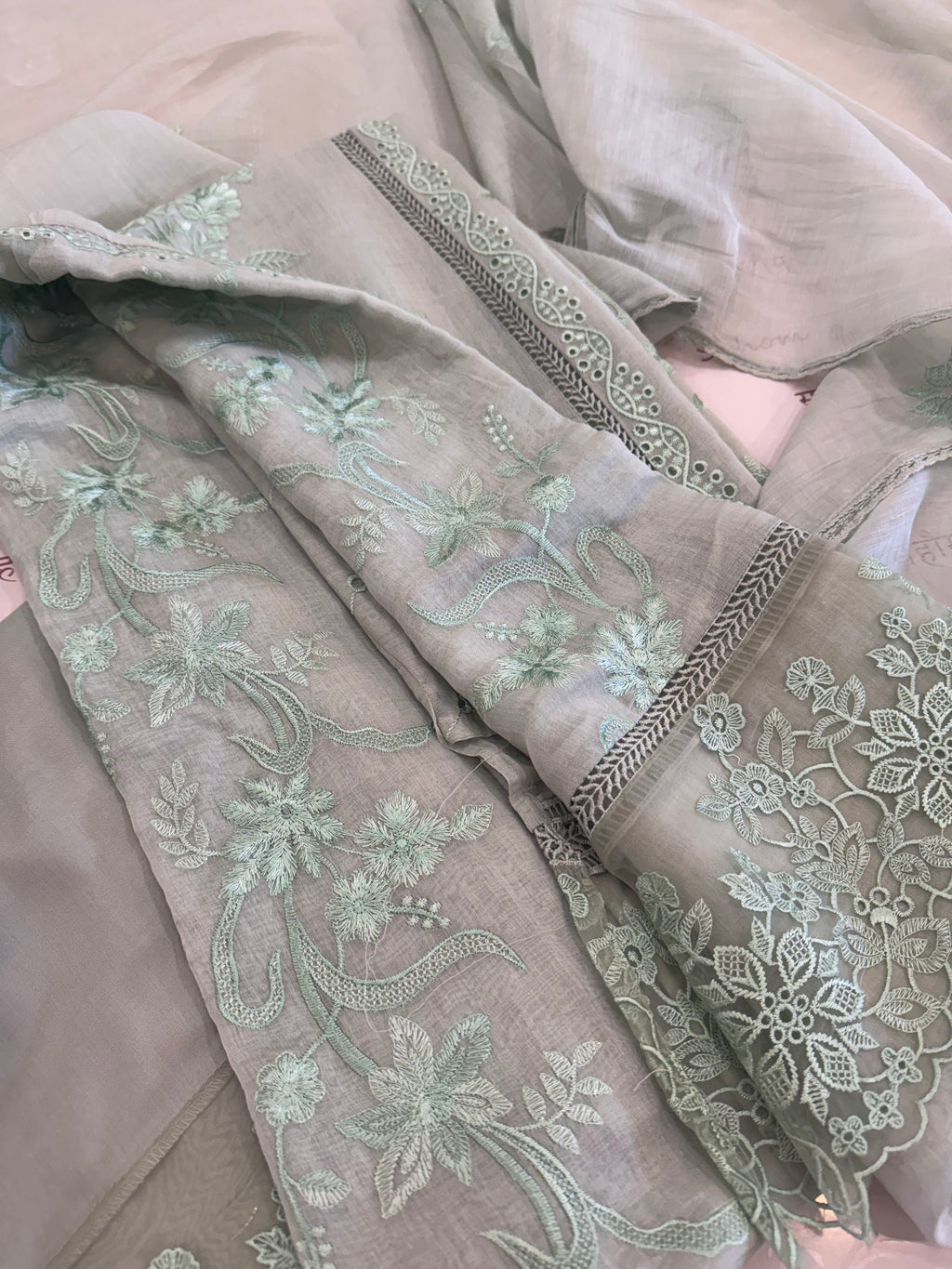Pure Mul Chanderi Embroidered Kurta Set with Mul Chanderi Dupatta