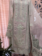 Pure Mul Chanderi Embroidered Kurta Set with Mul Chanderi Dupatta