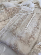 Pure Mul Chanderi Embroidered Kurta Set with Mul Chanderi Dupatta