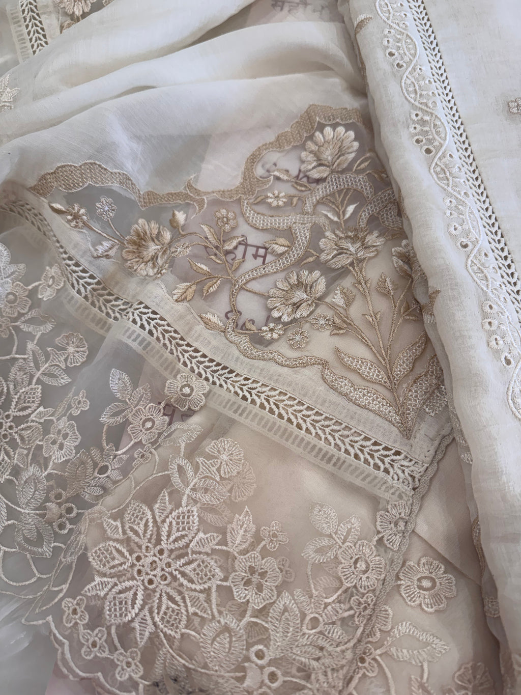 Pure Mul Chanderi Embroidered Kurta Set with Mul Chanderi Dupatta