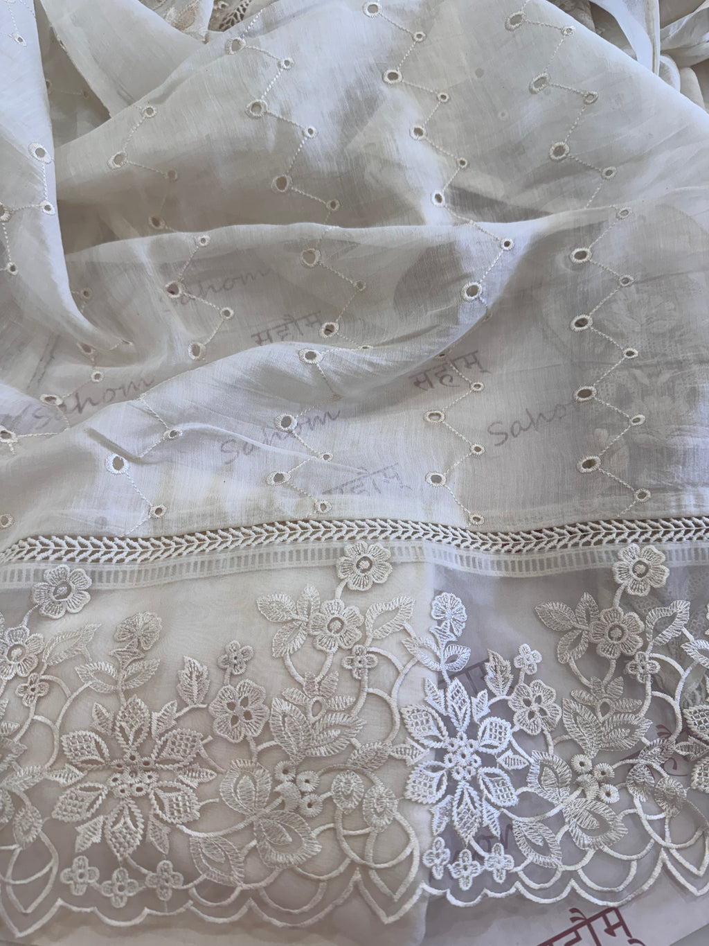 Pure Mul Chanderi Embroidered Kurta Set with Mul Chanderi Dupatta