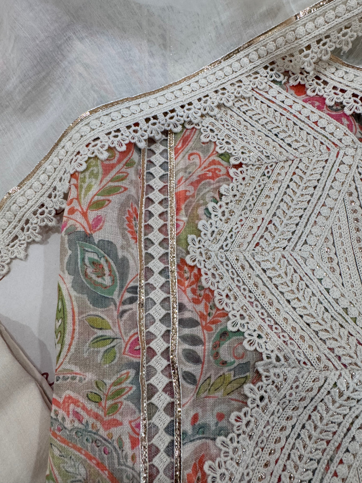 Designer Linen Kurta Set with Cotton Mul Dupatta