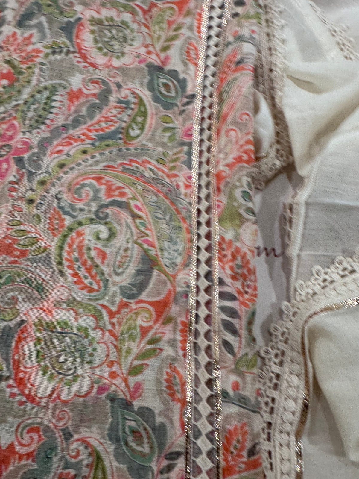 Designer Linen Kurta Set with Cotton Mul Dupatta