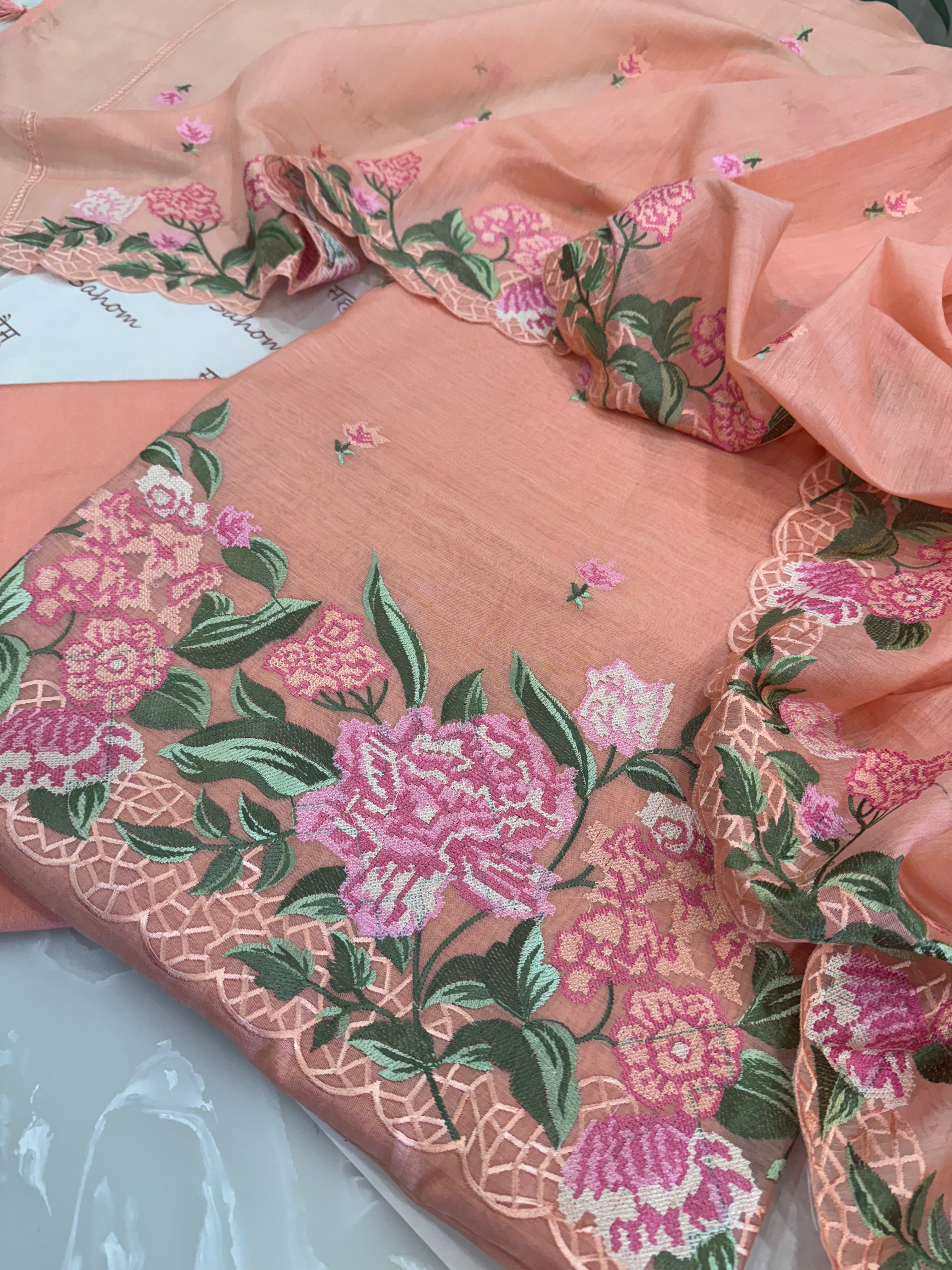 Cotton Mul Chanderi Suit Set