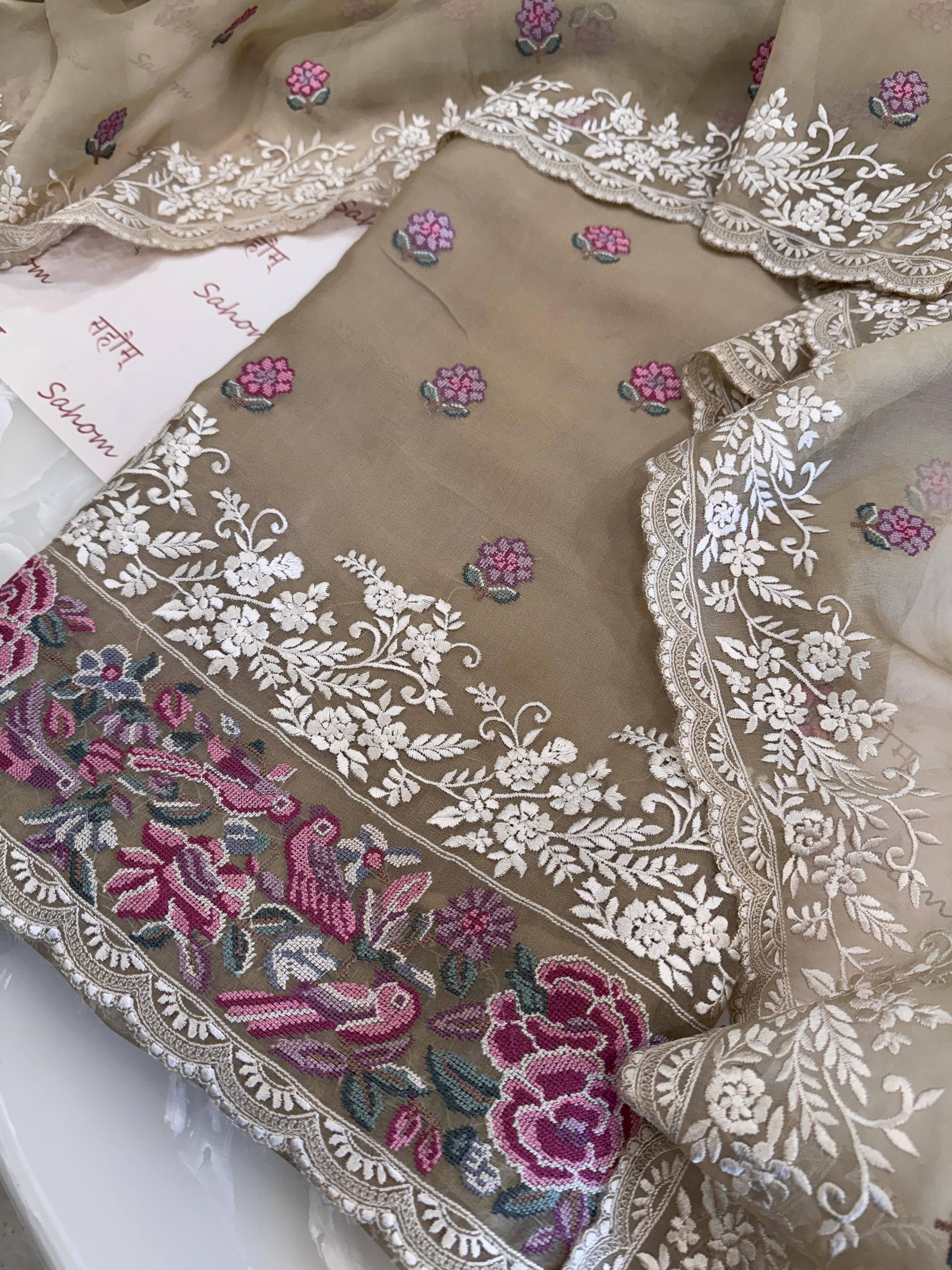 Pure Silk Organza Formal Suit Set