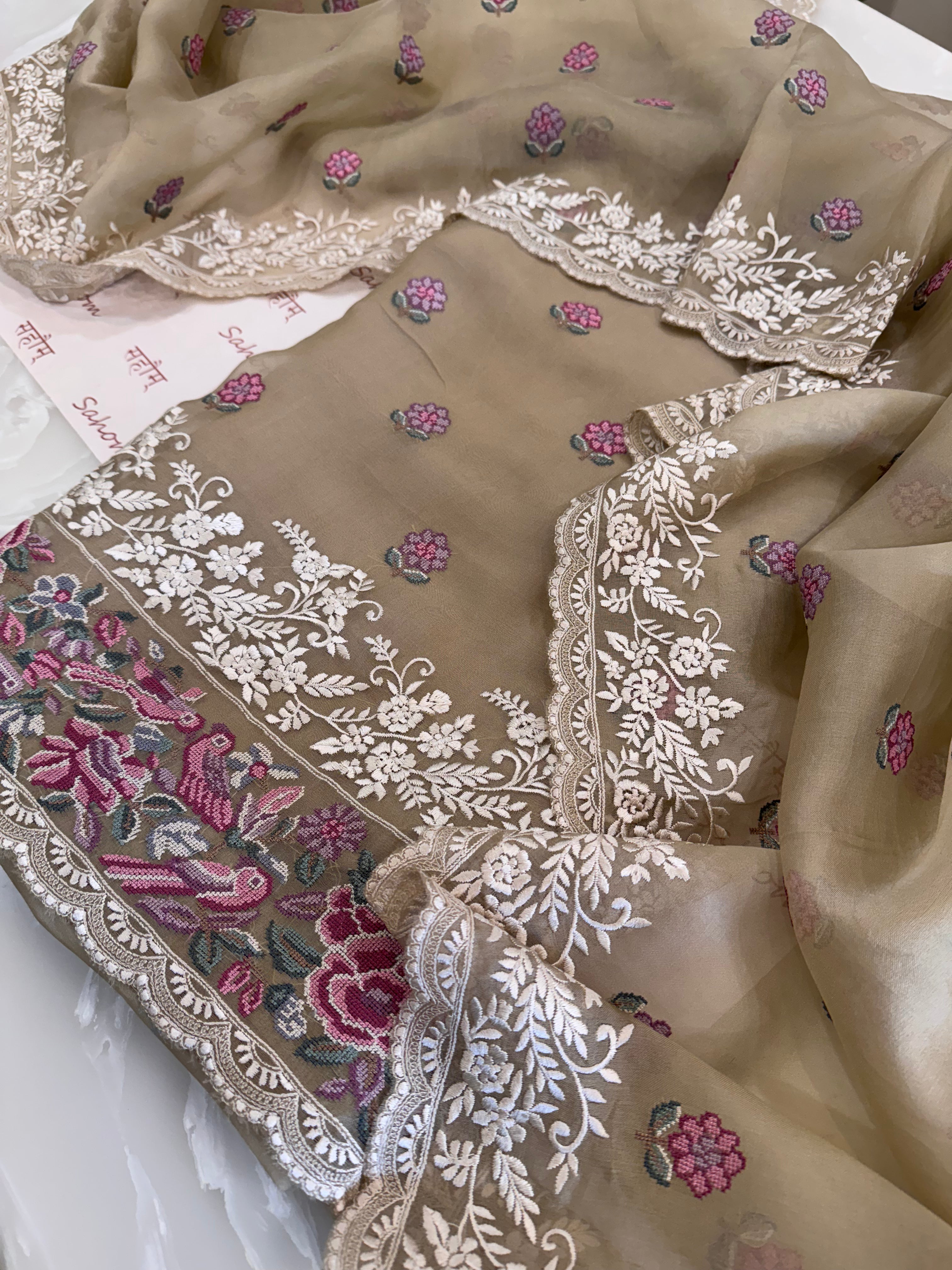 Pure Silk Organza Formal Suit Set