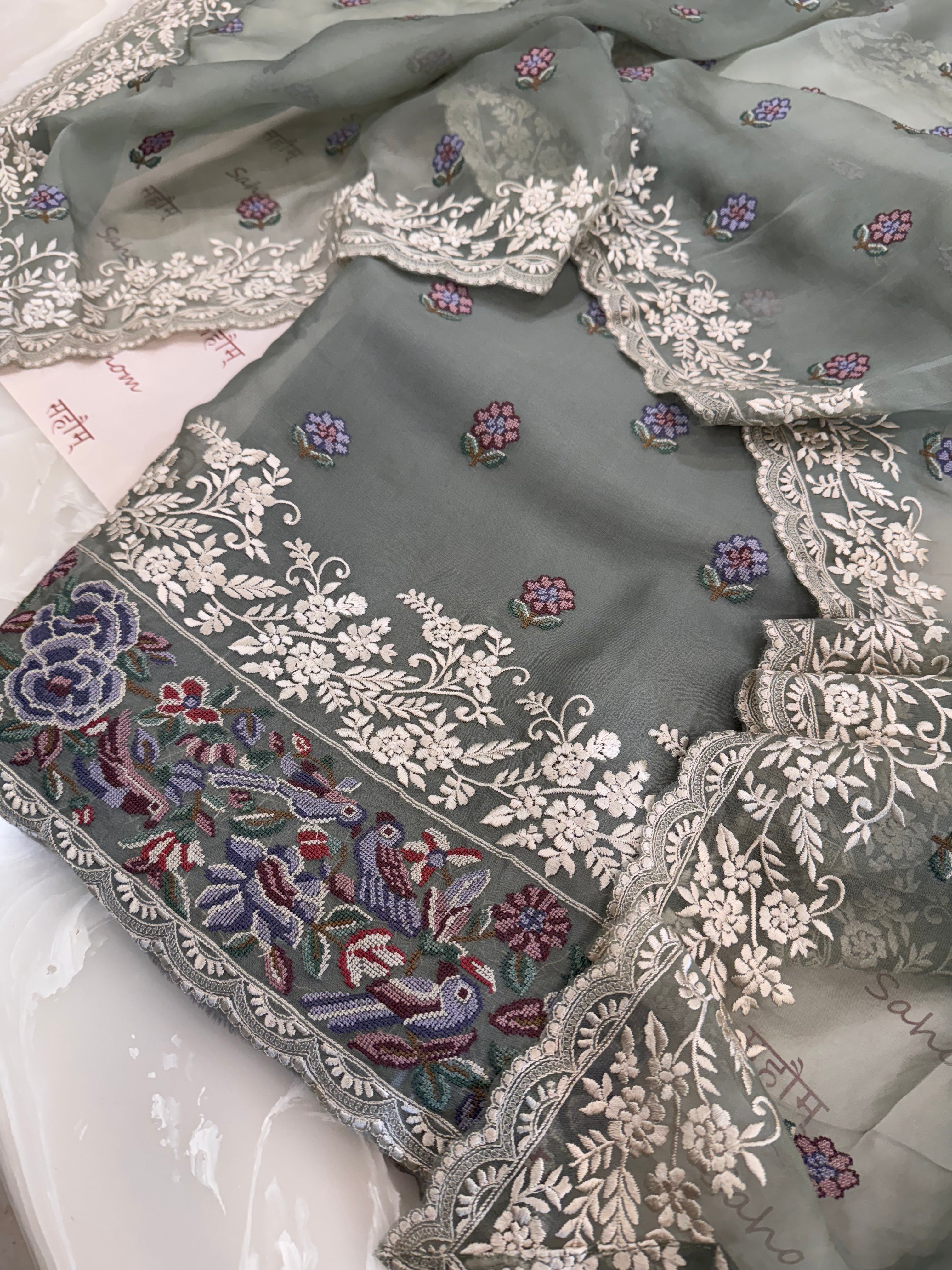 Pure Silk Organza Formal Suit Set