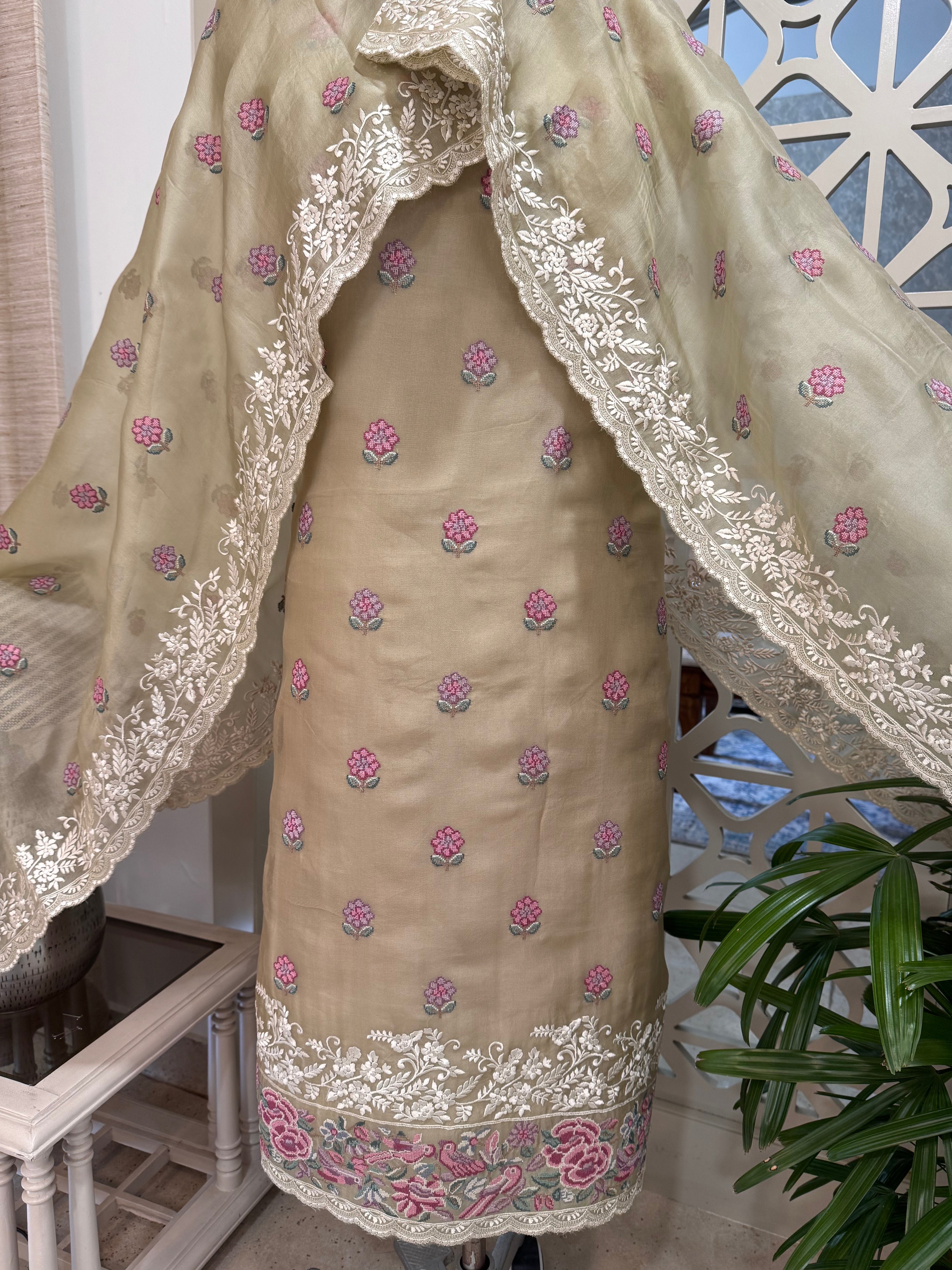 Pure Silk Organza Formal Suit Set