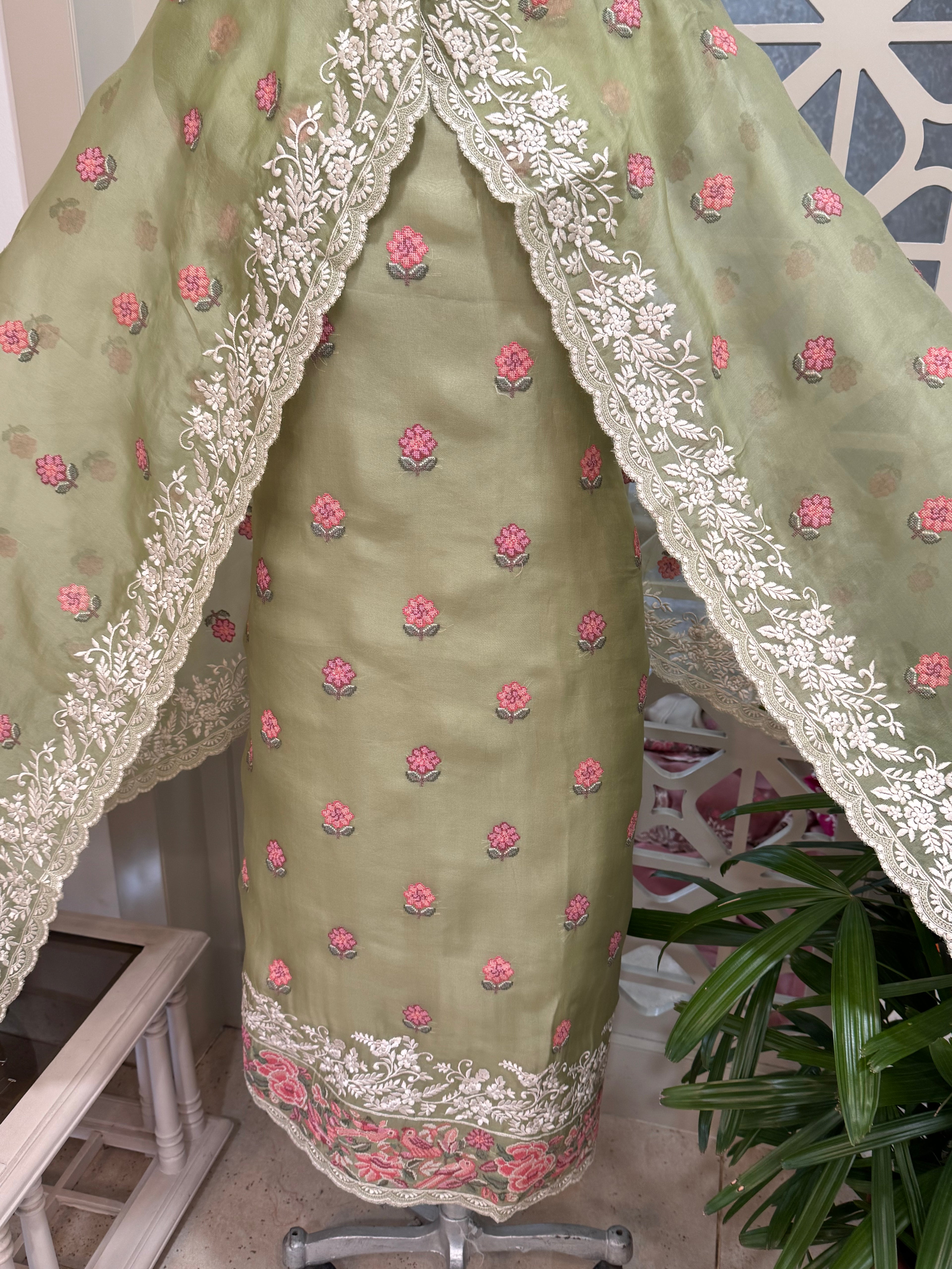 Pure Silk Organza Formal Suit Set