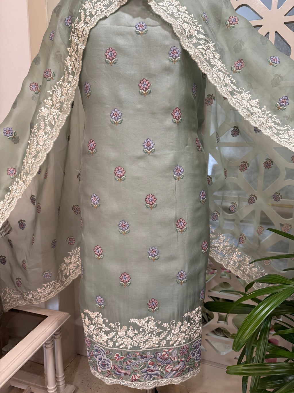 Pure Silk Organza Formal Suit Set