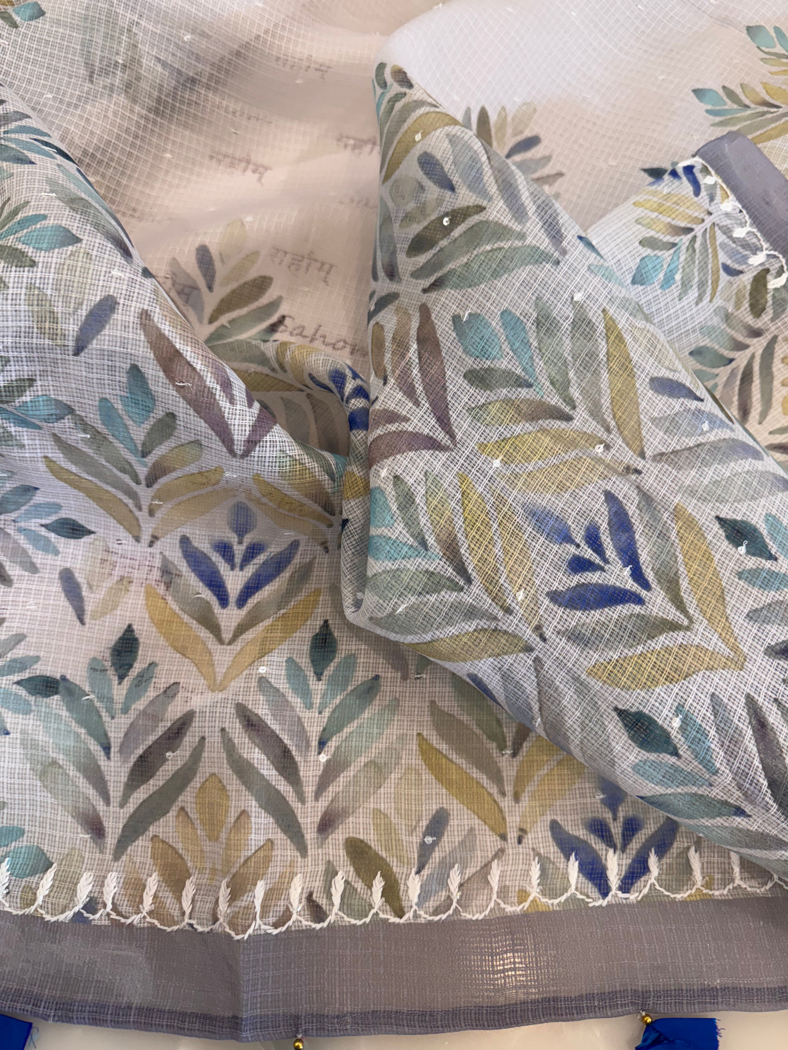 Digital Print Kota Doria Chikankari Kurta Dupatta Set