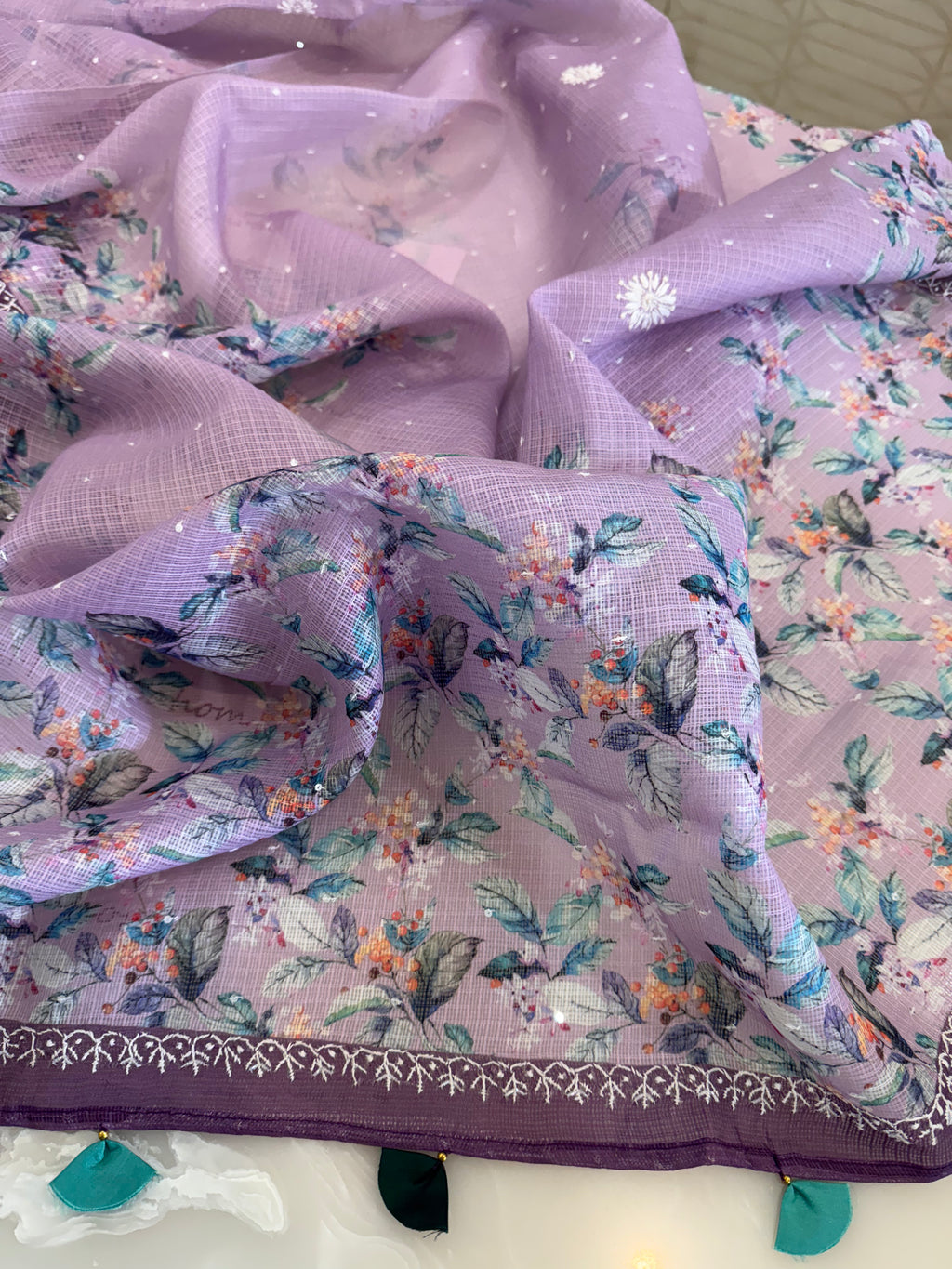 Digital Print Kota Doria Chikankari Kurta Dupatta Set