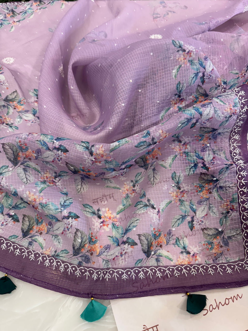 Digital Print Kota Doria Chikankari Kurta Dupatta Set