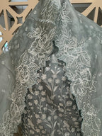 Pure Organza Silk Self-Embroidered Kurta Set