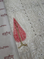 Pure Mul Chanderi Lucknowi Chikankari Block Print Suit Set
