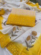 Pure Mul Chanderi Block Print & Lucknowi Chikankari Suit Set